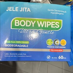 Brand new in package 15 wipes Ultra Gentle Body Wipes - Blue